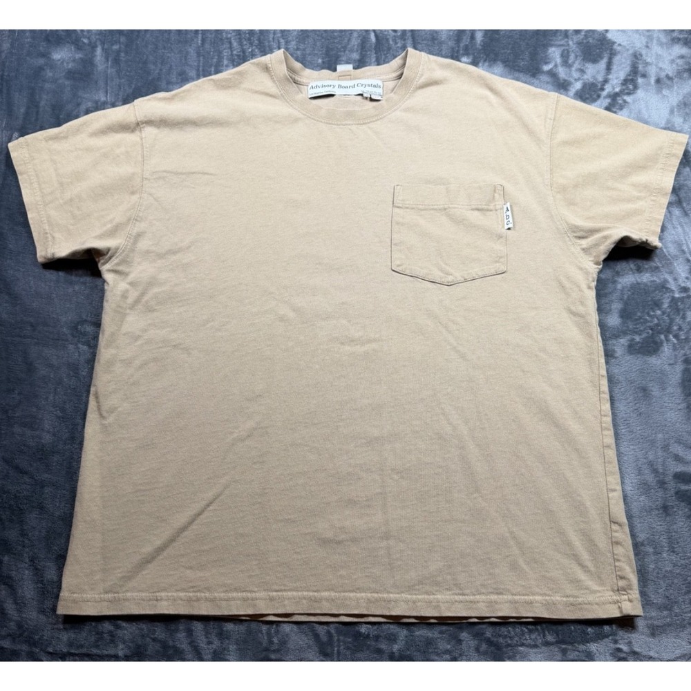 Advisory Board Crystals ABC T Shirt Mens M Beige Pocket Tee Oversized Boxy